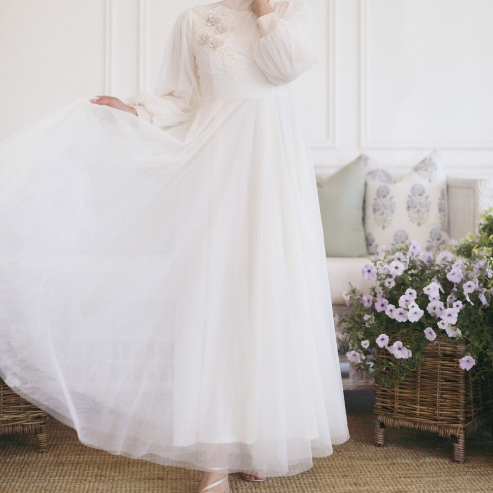 Dainty Jewells Elegant Cream Maxi Dress